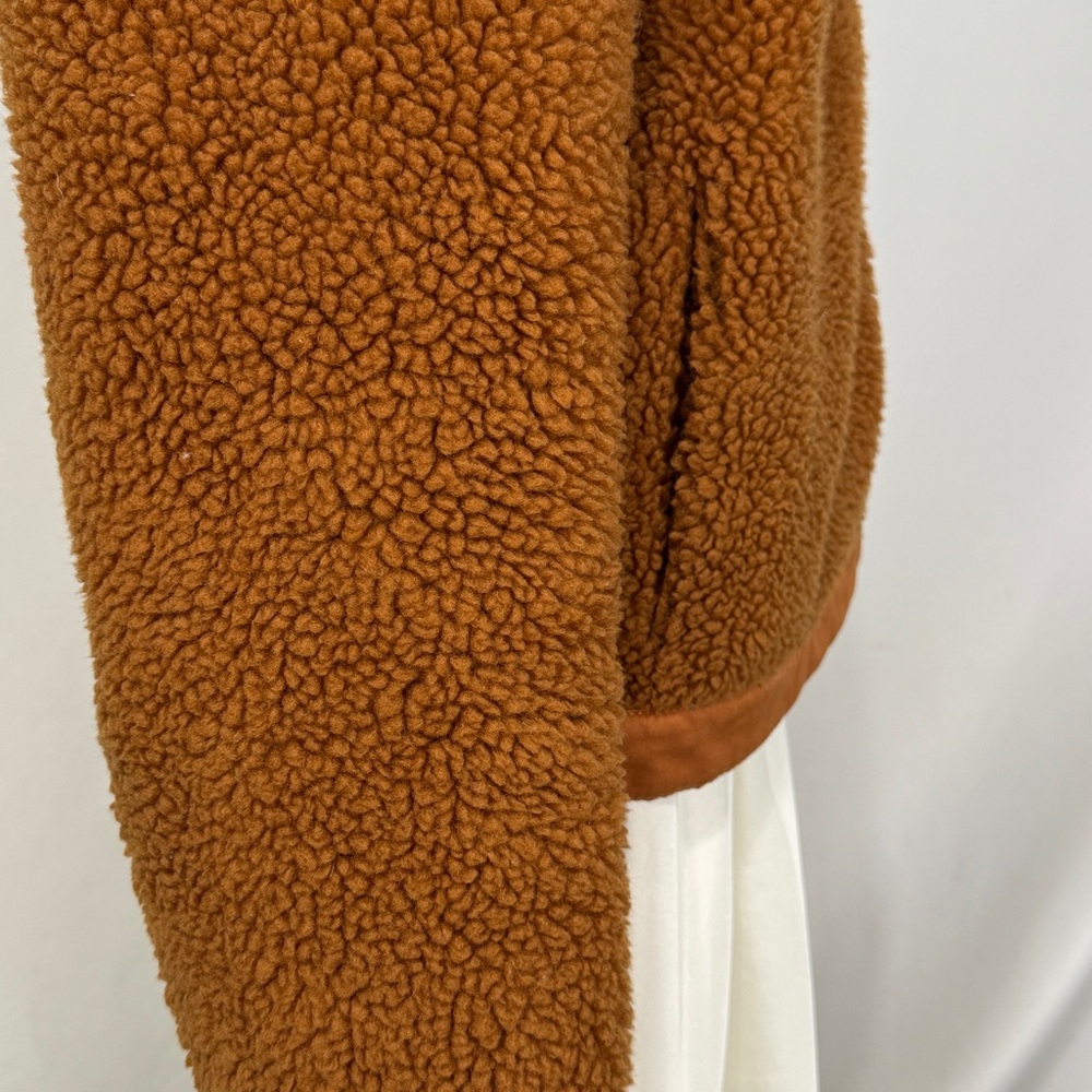 Madewell size M brown faux fur bomber jacket - Picture 6 of 10